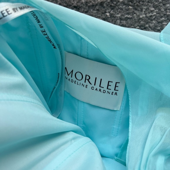 Morilee Madeline Gardner Mint Chiffon Zipper Back Evening Gown - Picture 4 of 7